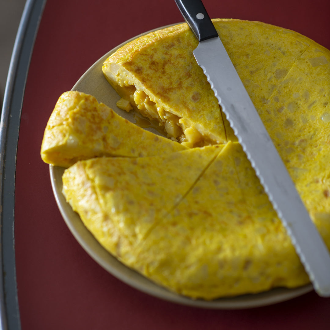 A classic Spanish dish of sliced tortilla de patatas by Movida's Frank Camorra.