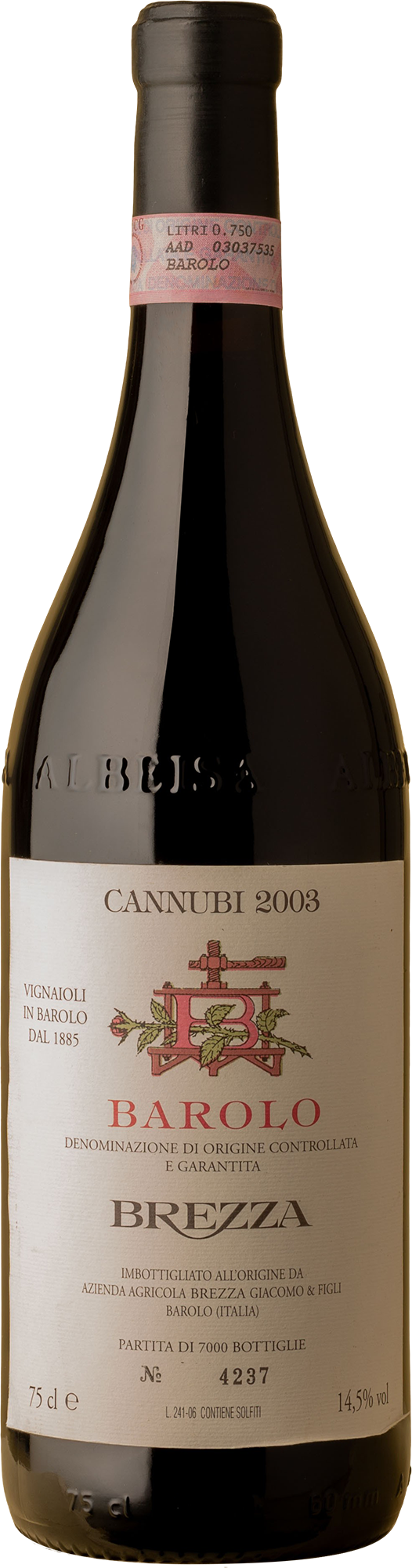 Brezza - Barolo Cannubi Nebbiolo 2003 Red Wine