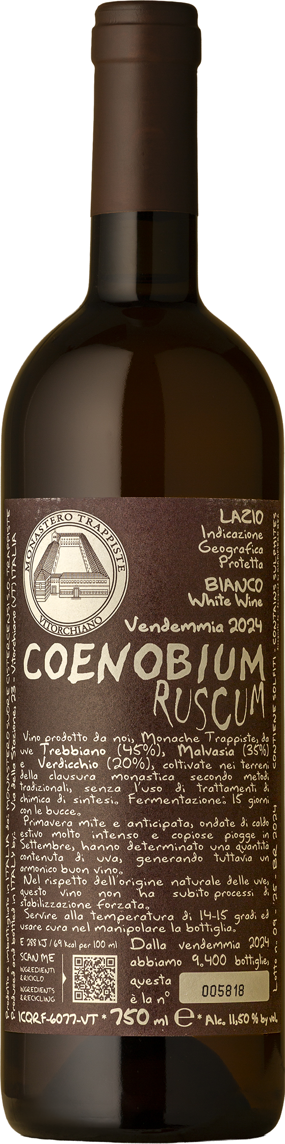 Monastero Suore Cistercensi - Ruscum Skin Contact Blend 2024 Orange Wine