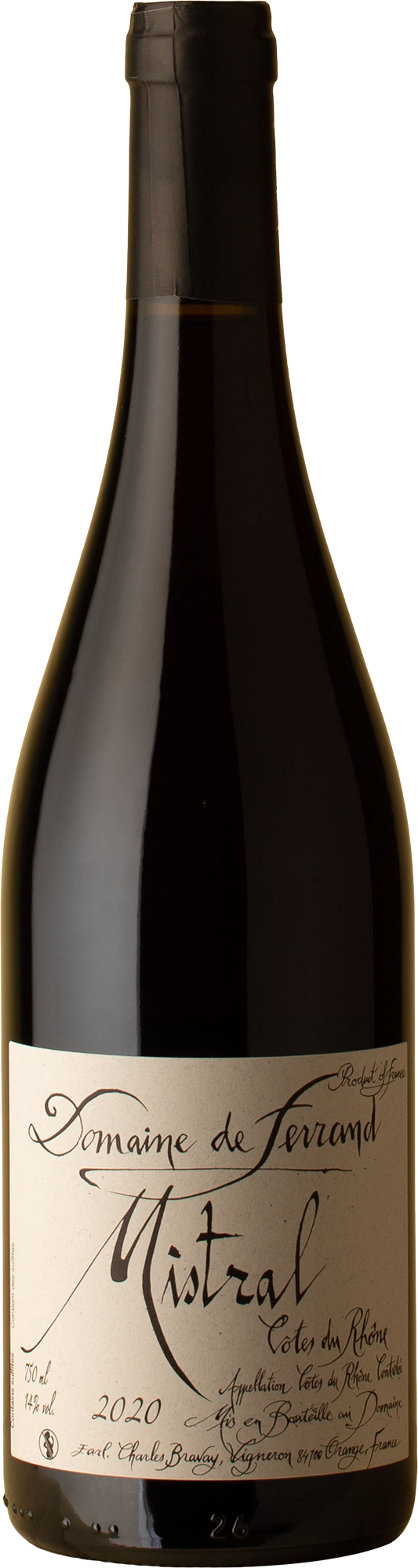 Domaine de Ferrand - Côtes du Rhône Mistral Grenache Blend 2020 Red Wine