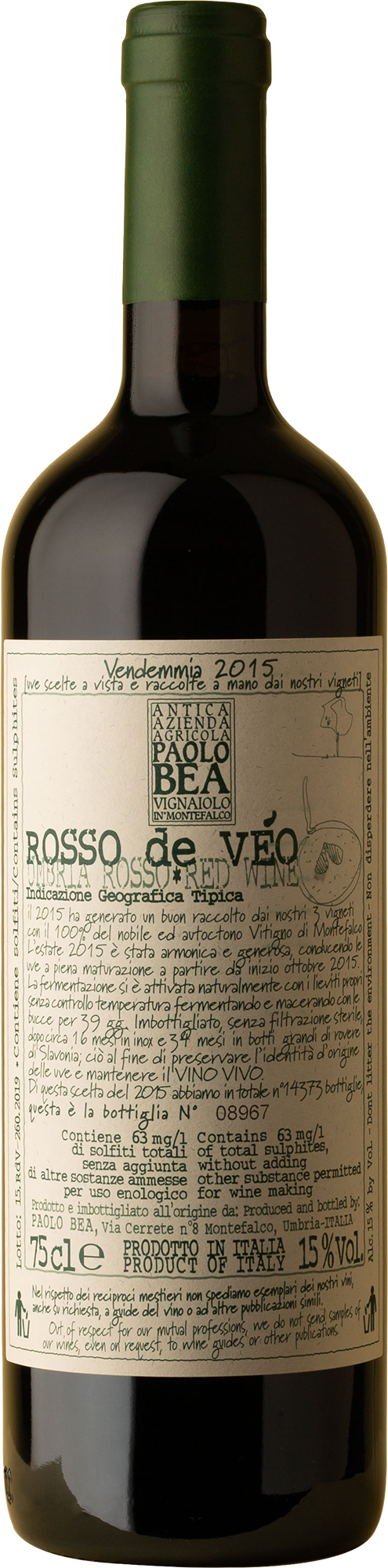 Paolo Bea - Rosso de Veo Sagrantino 2015 Red Wine